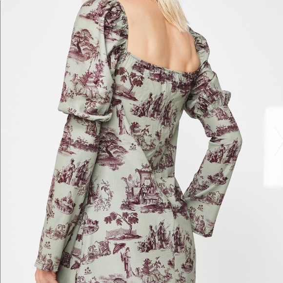 Wedgewood Print Puff Sleeve Dress - Picture 2 of 8